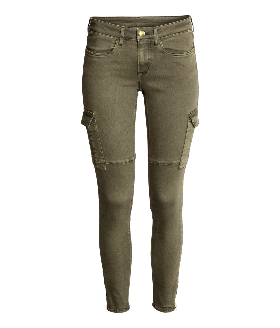 H M Cotton Cargo Pants in Khaki Green Green Lyst H M Cotton Cargo Pants in Khaki Green Green Lyst